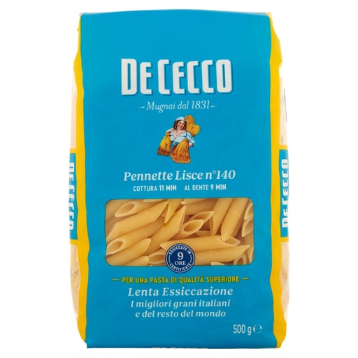 [000000287] De Cecco Penne Mezzane Lisce N°140 Gr.500