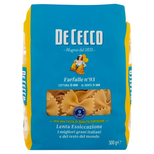 [000000298] De Cecco Farfalle N°93 Gr.500