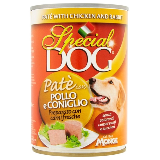 [000000328] Monge Special Dog Pate' con Pollo e Coniglio Gr.400