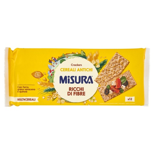 [000000334] Misura Multicereali Crackers Farro, Grano Saraceno e Quinoa Gr.350