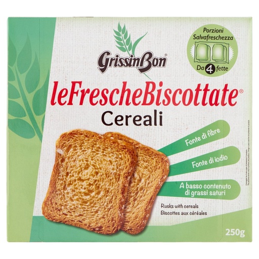 [000000381] Grissin Bon Fette Biscottate ai Cereali Gr.250