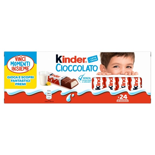 [000021694] Kinder Cioccolato Barrette Pz.24 Gr.300