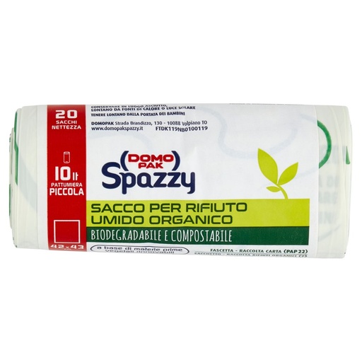 [000000467] Domopak Spazzy 100% Biodegradabile Pz.20
