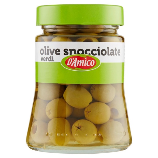 [000000473] D'Amico Olive Verdi Snocciolate Vetro Gr.290