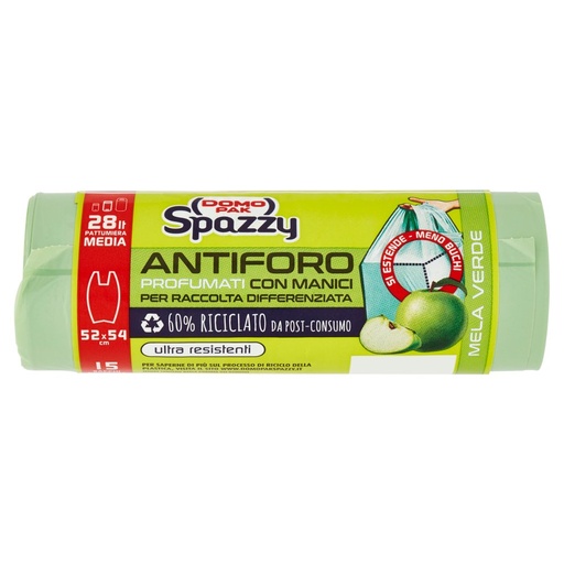 [000000573] Domopak Spazzy Sacco Spazzatura Mela Verde Lt.28