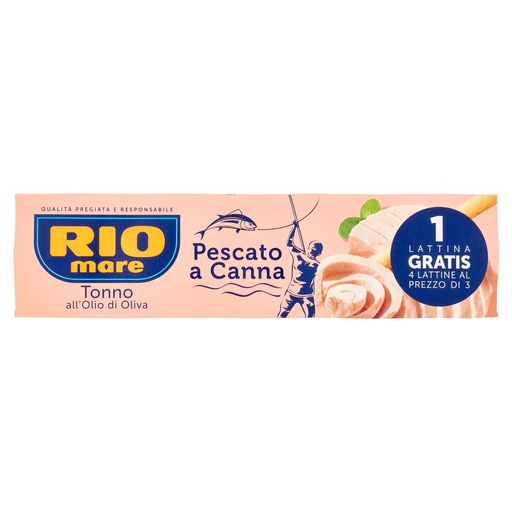 [000000737] Rio Mare Tonno all'Olio di Oliva Pescato a Canna Gr.80 X Pz.3+1
