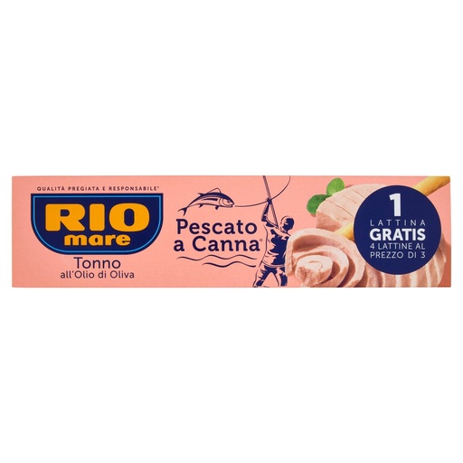 [000000737] Rio Mare Tonno all'Olio di Oliva Pescato a Canna Gr.80 X Pz.3+1