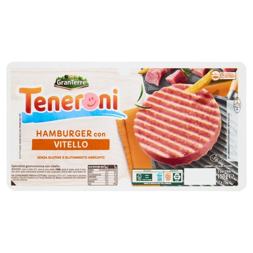 [000000758] Casa Modena Teneroni Hamburger con Vitello Pz.2 Gr.75