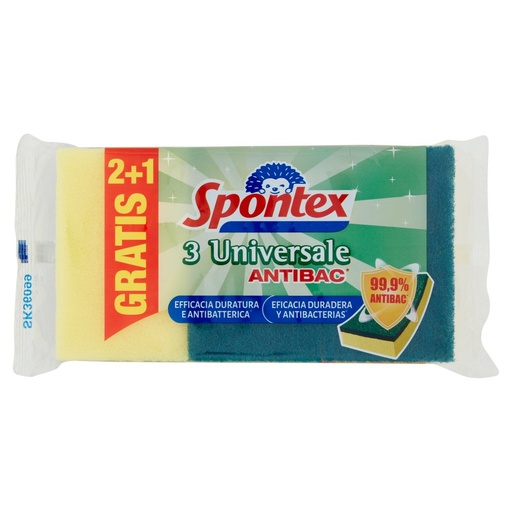 [000000783] Spontex Spugna Abrasiva Universale X2+1