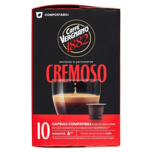 [000002695] Caffè Vergnano 1882 Èspresso1882 Cremoso Capsule Compatibili Nespresso 10 x Gr.5
