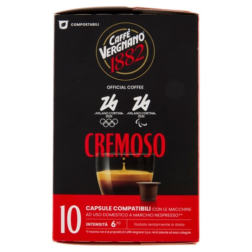 [000002695] VERGNANO ESPRESSO CREMOSO 10 CAPS COMPATIBILI NESPRESSO