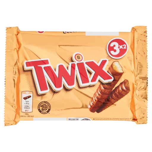 [000000954] Twix Snack al Cioccolato con Caramello Pz.3 Gr.150 