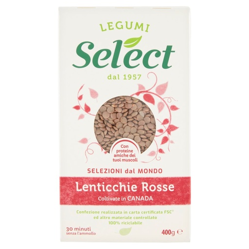 [000001006] Select Lenticchie Rosse Astuccio Gr.400