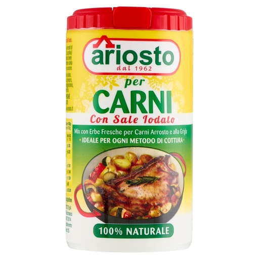 [000001059] Ariosto Insaporitore per Carni Arrosto e ai Ferri con Sale Iodato Gr.80