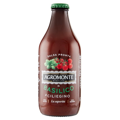 [000001119] Agromonte Salsa Pronta di Pomodoro Ciliegino al Basilico Gr.330