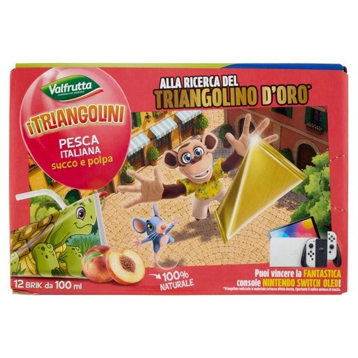 [000001219] Valfrutta i Triangolini Succo e Polpa di Pesca Italiana Brick Pz.12 X Ml.100