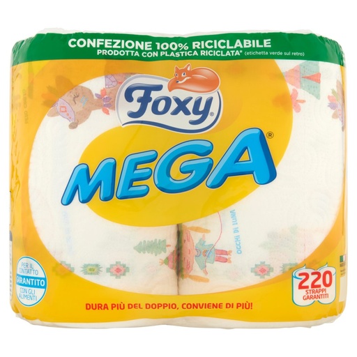 [000001224] Foxy Mega Carta Cucina 2 Rotoli 2 Veli