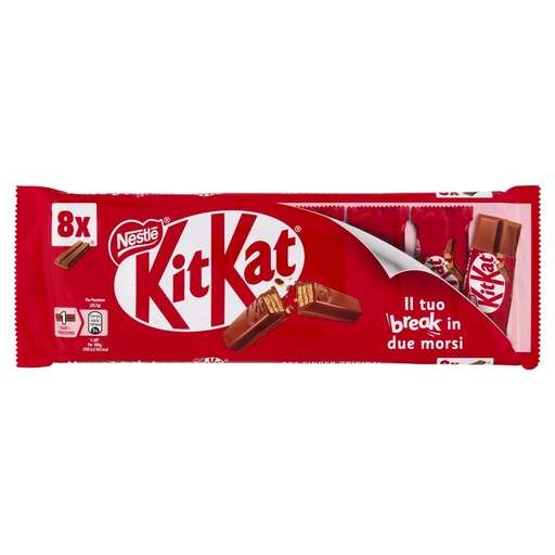 [000001250] Nestle' Kit Kat Wafer Ricoperto di Cioccolato al Latte Gr.20,7 Pz.8