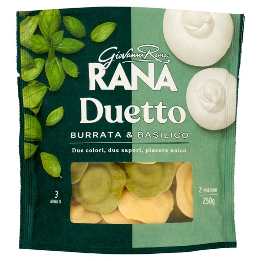 [000001325] Giovanni Rana Duetto Burrata e Basilico Gr.250