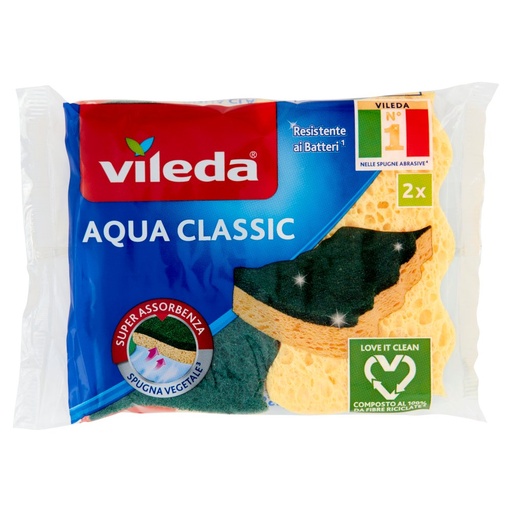 [000001364] Vileda Spugna Abrasiva Naturale Aqua X2