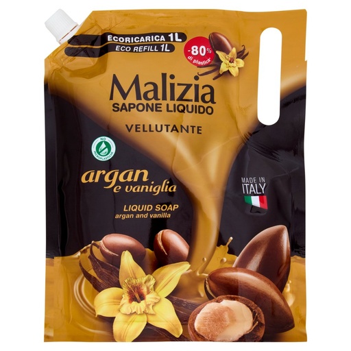 [000001391] Malizia Ecoricarica Sapone Liquido Argan Lt.1