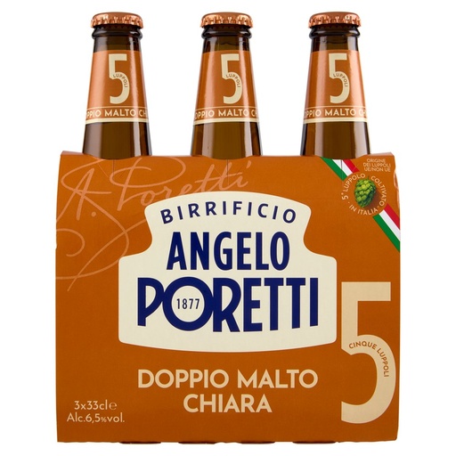 [000001473] Poretti 5 Luppoli Birra Cl.33X3 Vol.6,5°