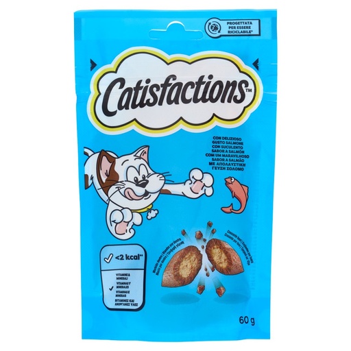 [000001478] Catisfaction Croccantini per Gatto con Salmone Gr.60