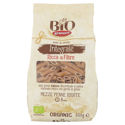 [000001508] Granoro Bio Integrali Mezze Penne Rigate Gr.500