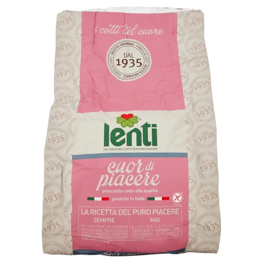 [000001515] Lenti Prosciutto Cotto Alta Qualità Cuor di Piacere Kg.8 Pz.2
