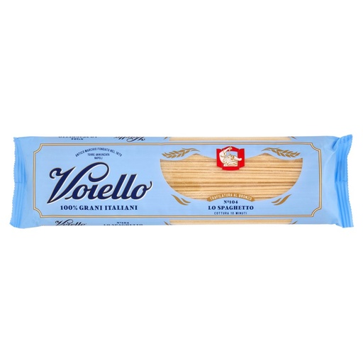 [000001567] Voiello Lo Spaghetto N°104 Pasta Trafilata al Bronzo di Grano Aureo 100% Italiano Gr.500