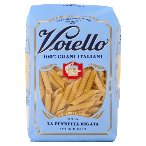 [000001571] Voiello La Penna Zito Rigata N°155 Pasta Trafilata al Bronzo di Grano Aureo 100% Italiano Gr.500
