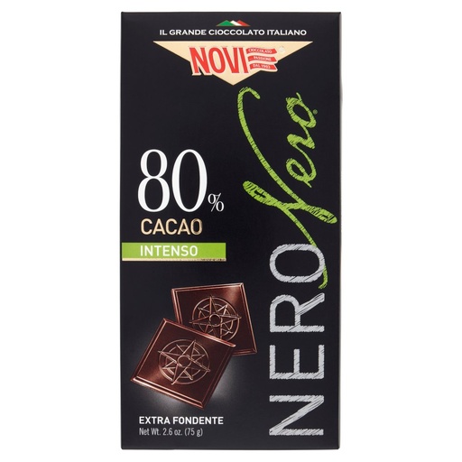 [000001636] Novi Nero Nero 80% Cacao Intenso Extra Fondente Gr.75