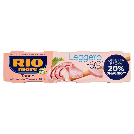 [000001729] Rio Mare Tonno all'Olio Extra Vergine di Oliva Leggero Gr.60 X Pz.4