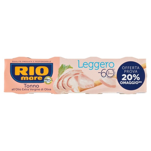 [000001729] Rio Mare Tonno all'Olio Extra Vergine di Oliva Leggero Gr.60 X Pz.4