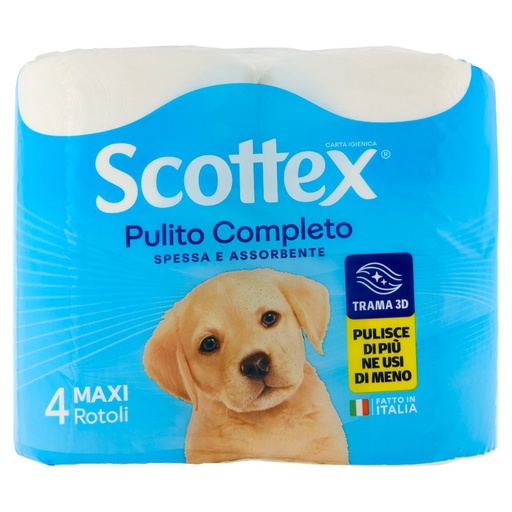 [000001917] Scottex Carta Igienica Pulito Completo 4 Maxi Rotoli
