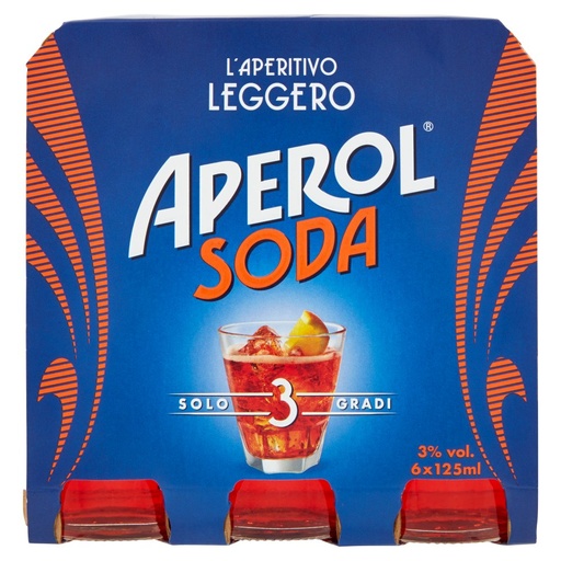 [000002026] Aperol Soda L'Aperitivo Leggero Cl.12,5X6 Vol.3°