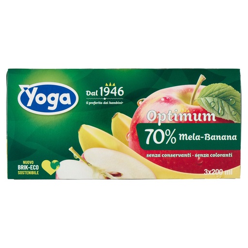 [000002100] Yoga Optimum 70% Mela e Banana Ml.200 X 3
