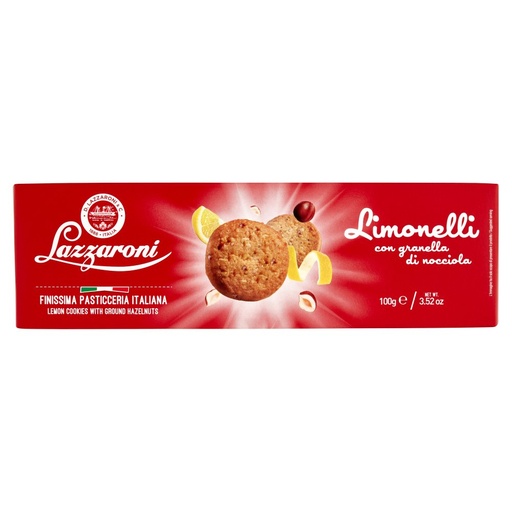 [000002205] Lazzaroni Limonelli con Granella di Nocciola Gr.100