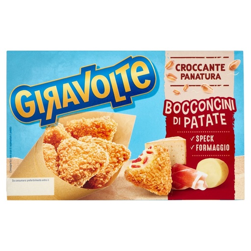 [000002300] Giravolte Fingerfood Bocconcini Patate con Speck e Formaggio Gr.170