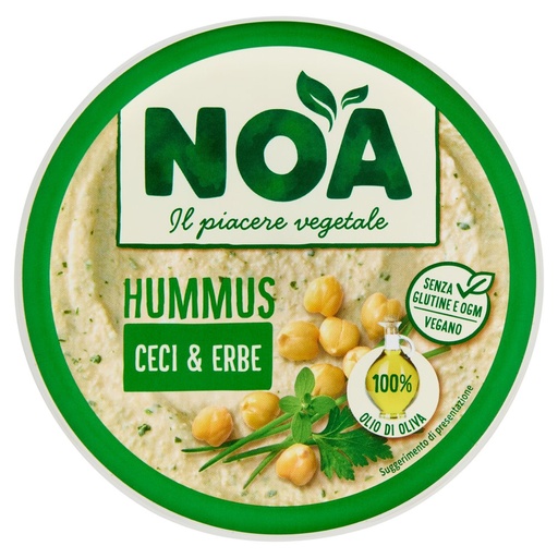 [000002420] Noa Hummus di Ceci & Erbe Senza Glutine Vegano Gr.175