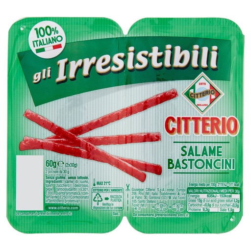[000002515] Citterio Gli Irresistibili Bastoncini di Salame Gr.60
