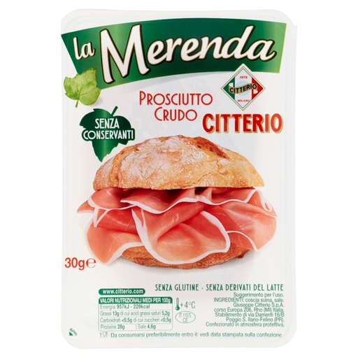[000002516] Citterio La Merenda Prosciutto Crudo Gr.30