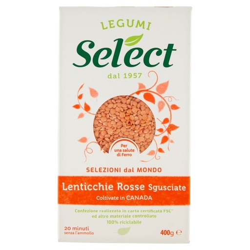 [000002626] Select Lenticchie Rosse Sgusciate Astuccio Gr.400