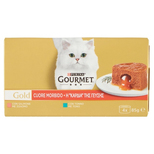 [000002657] Purina Gourmet Gold Cuore Morbido per Gatto Tonno Salmone Gr.85 X Pz.4