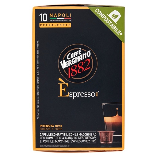 [000002693] Caffè Vergnano 1882 Èspresso1882 Napoli Capsule Compatibili Nespresso 10 x Gr.5