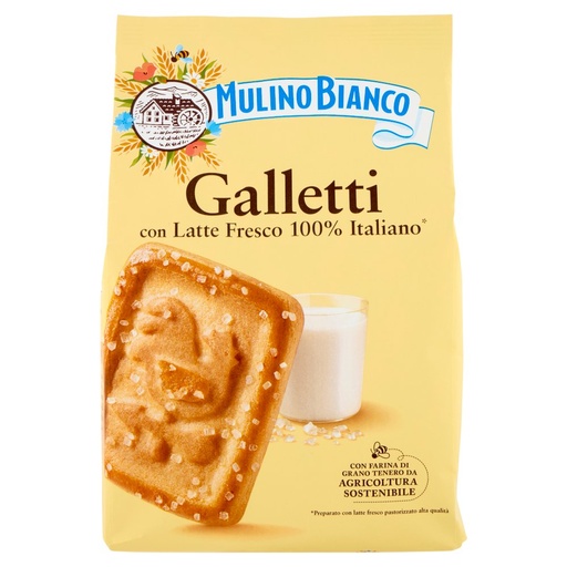 [000002747] Mulino Bianco Galletti Biscotti con Latte Fresco 100% Italiano Gr.350
