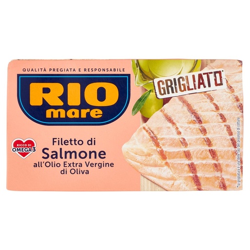[000002754] Rio Mare Filetto di Salmone all'Olio Extra Vergine di Oliva Grigliato Gr.125