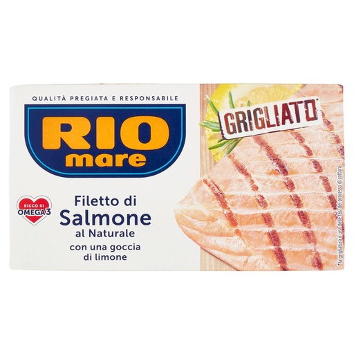 [000002755] Rio Mare Filetti di Salmone al Naturale Grigliato con Limone Gr.125