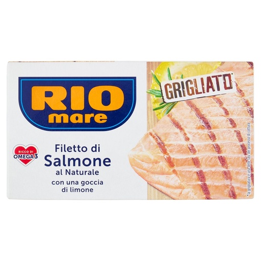 [000002755] Rio Mare Filetti di Salmone al Naturale Grigliato con una Goccia di Limone Gr.125