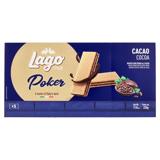 [000002778] Gastone Lago Wafer Poker al Cacao Gr.45 Pz.5